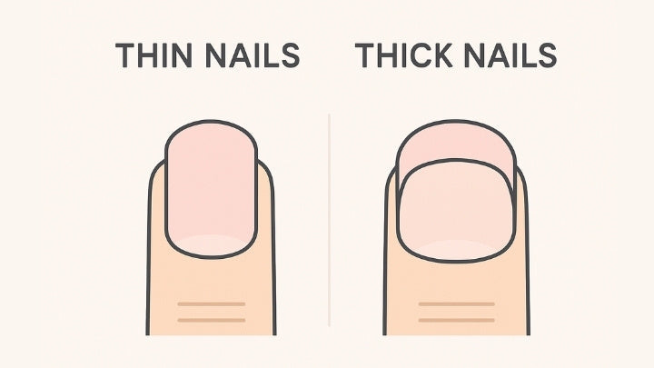 comparison of thin nails vs thick nails